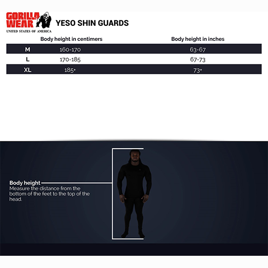Yeso Shin Guards chart Yeso Shin Guards chart