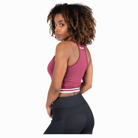 meza zip front crop top burgundy back wear meza zip front crop top burgundy back wear