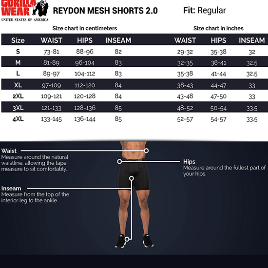 reymon mesh shorts 2 chart reymon mesh shorts 2 chart
