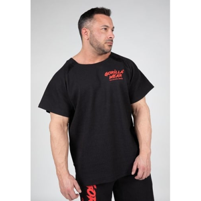 Augustine Old School Workout Top - Black Red 1
