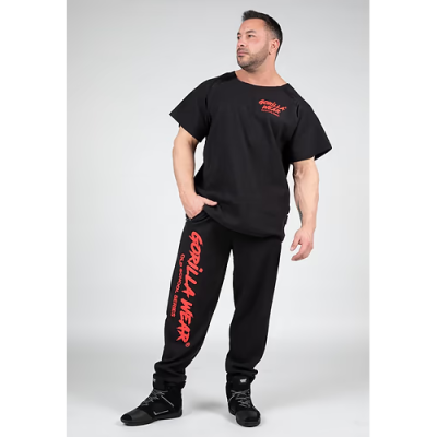 Augustine Old School Workout Top - Black Red 3
