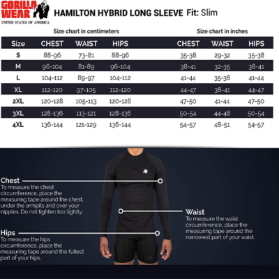 Hamilton Hybrid Long Sleeve chart