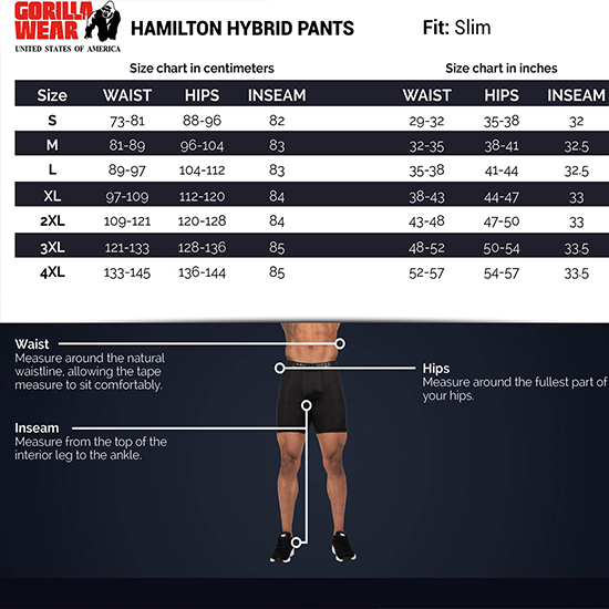 Hamilton Hybrid pants chart Hamilton Hybrid pants chart