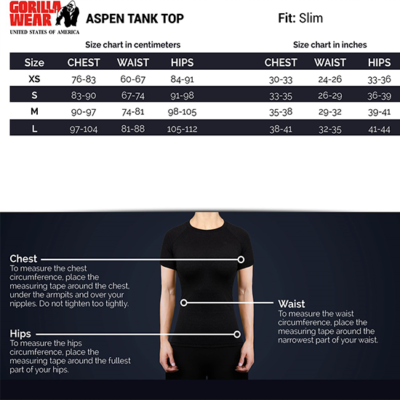 aspen tank top chart