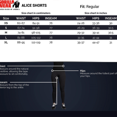 alice shorts g chart