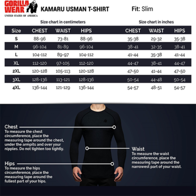 usman shirt chart