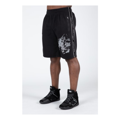 Buffalo Old School Workout Shorts - Black Gray 1 Buffalo Old School Workout Shorts - Black Gray 1