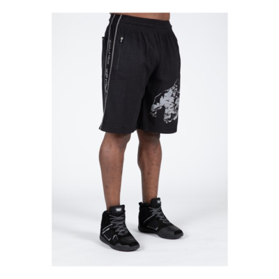 Buffalo Old School Workout Shorts - Black Gray 2 Buffalo Old School Workout Shorts - Black Gray 2