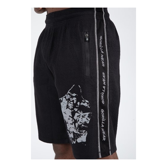 Buffalo Old School Workout Shorts - Black Gray 5 Buffalo Old School Workout Shorts - Black Gray 5
