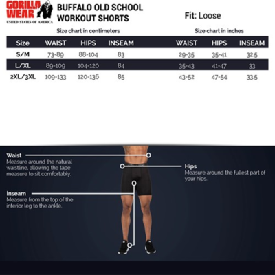 Buffalo Old School Workout Shorts - Black Gray 6 Buffalo Old School Workout Shorts - Black Gray 6