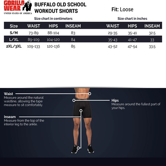 Buffalo Old School Workout Shorts - Black Gray 6 Buffalo Old School Workout Shorts - Black Gray 6