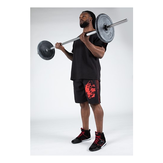 Buffalo Old School Workout Shorts - Black Red 4 Buffalo Old School Workout Shorts - Black Red 4