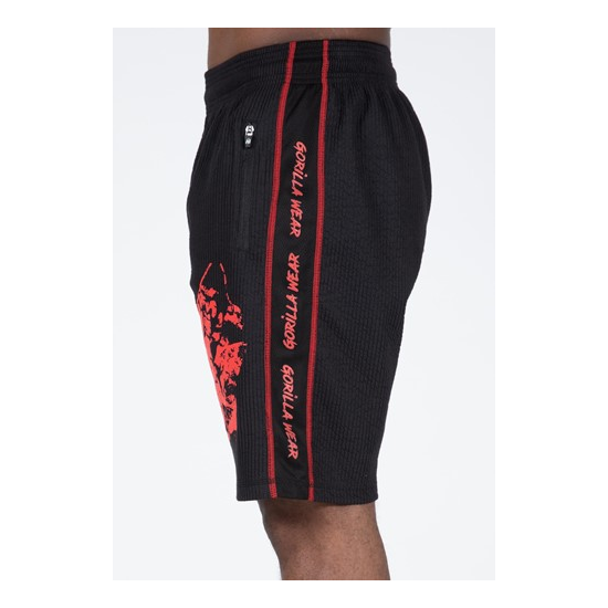 Buffalo Old School Workout Shorts - Black Red 5 Buffalo Old School Workout Shorts - Black Red 5