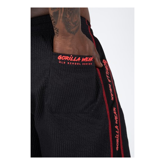 Buffalo Old School Workout Shorts - Black Red 6 Buffalo Old School Workout Shorts - Black Red 6