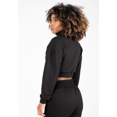 Ocala Cropped Half-Zip Sweatshirt - Black 2