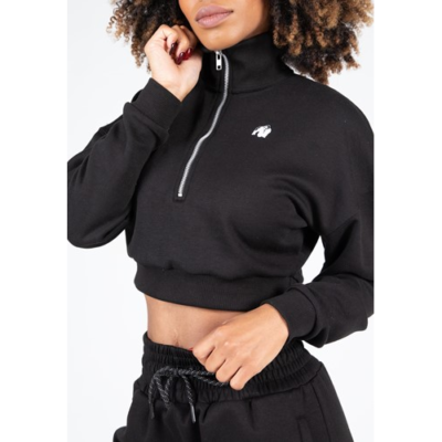 Ocala Cropped Half-Zip Sweatshirt - Black 4