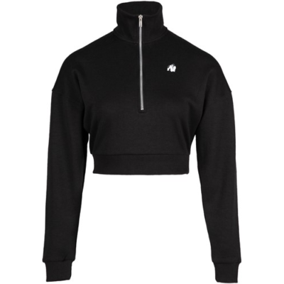 Ocala Cropped Half-Zip Sweatshirt - Black 6