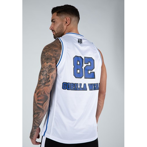 San Mateo Jersey Tank Top - White Blue 2 San Mateo Jersey Tank Top - White Blue 2