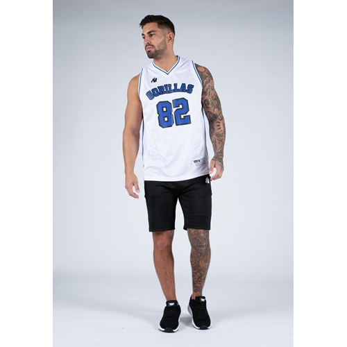 San Mateo Jersey Tank Top - White Blue 3 San Mateo Jersey Tank Top - White Blue 3