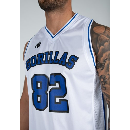 San Mateo Jersey Tank Top - White Blue 4 San Mateo Jersey Tank Top - White Blue 4