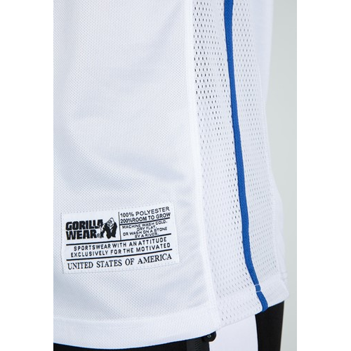 San Mateo Jersey Tank Top - White Blue 5 San Mateo Jersey Tank Top - White Blue 5
