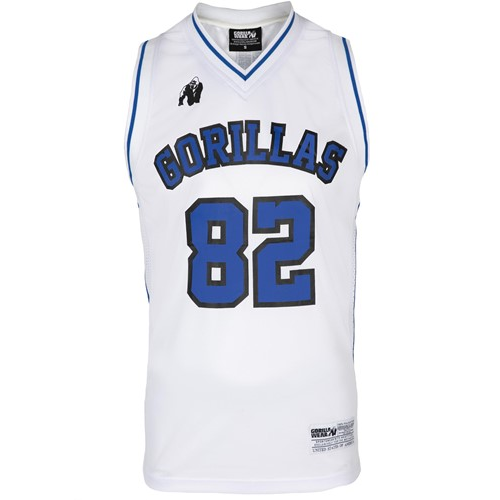 San Mateo Jersey Tank Top - White Blue 6 San Mateo Jersey Tank Top - White Blue 6
