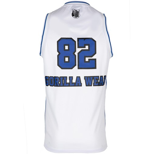 San Mateo Jersey Tank Top - White Blue 7 San Mateo Jersey Tank Top - White Blue 7
