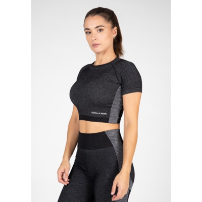 Selah Seamless Crop Top - Black 1
