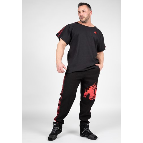 Buffalo Old School Workout Pants - Black Red 4 Buffalo Old School Workout Pants - Black Red 4