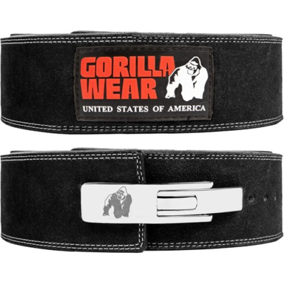 Gorilla Wear 4 Inch Leather Lever Belt - Black 1