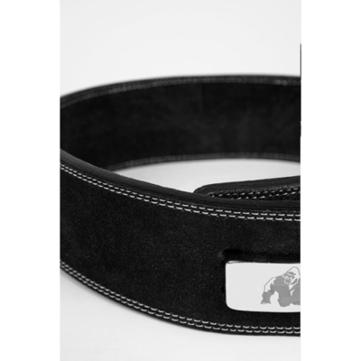 Gorilla Wear 4 Inch Leather Lever Belt - Black 4