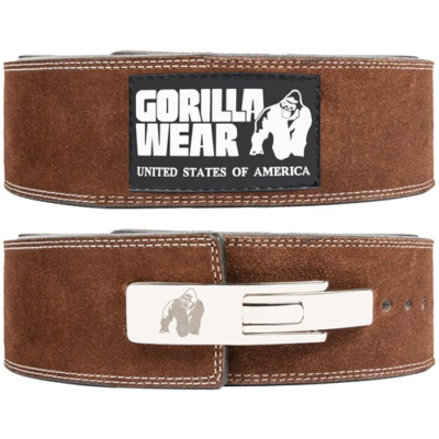 Gorilla Wear 4 Inch Leather Lever Belt - Brown 1