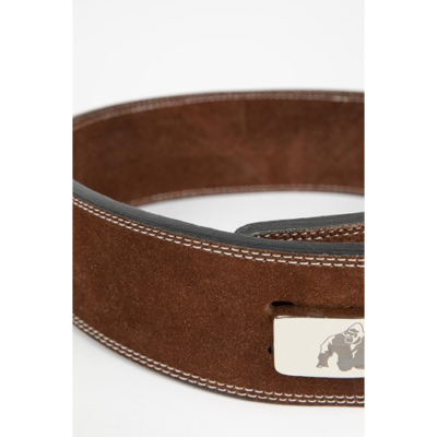 Gorilla Wear 4 Inch Leather Lever Belt - Brown 4
