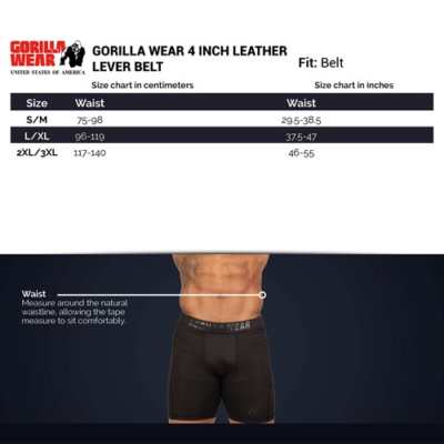 Gorilla Wear 4 Inch Leather Lever Belt - Brown 6