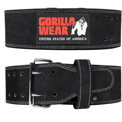 Gorilla Wear 4 Inch Leather Lifting Belt - Black 1