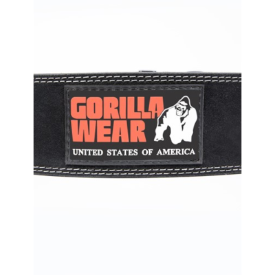 Gorilla Wear 4 Inch Leather Lifting Belt - Black 3