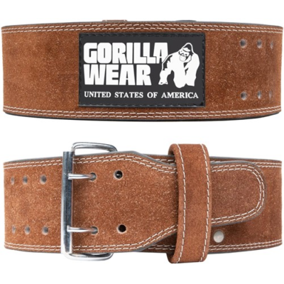 Gorilla Wear 4 Inch Leather Lifting Belt - Brown 1