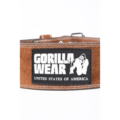 Gorilla Wear 4 Inch Leather Lifting Belt - Brown 3