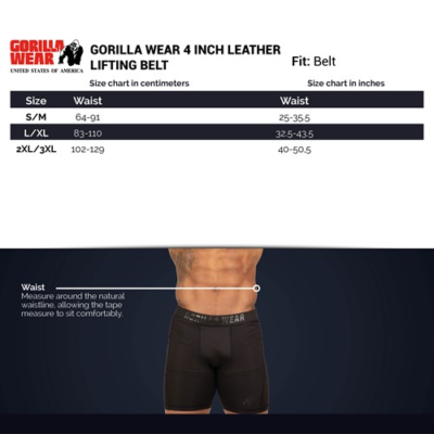 Gorilla Wear 4 Inch Leather Lifting Belt - Brown 7