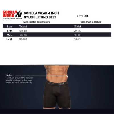 Gorilla Wear 4 Inch Nylon Lifting Belt - Black Gold 7