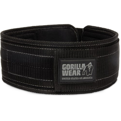 Gorilla Wear 4 Inch Nylon Lifting Belt - Black Gray 1