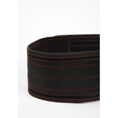 Gorilla Wear 4 Inch Nylon Lifting Belt - Black Red Stitched 4