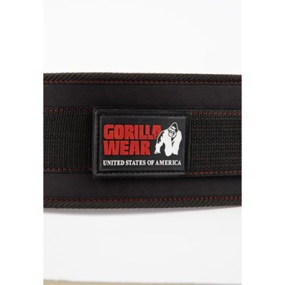 Gorilla Wear 4 Inch Women's Lifting Belt - Black Red Stitched 4