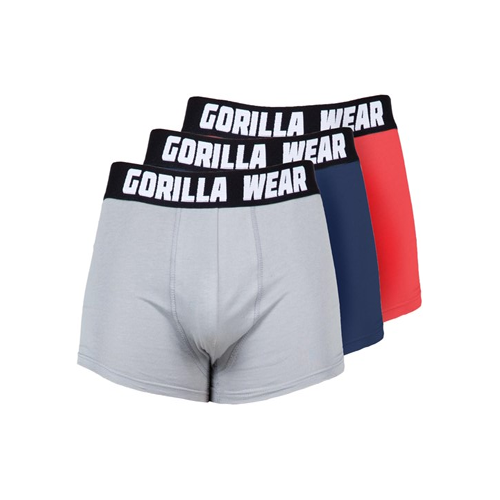 Gorilla Wear Boxershorts 3-Pack - Gray Navy Red 4 Gorilla Wear Boxershorts 3-Pack - Gray Navy Red 4
