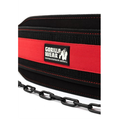 Gorilla Wear Nylon Dip Belt - Black Red 5
