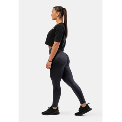 HIGH WAIST GLOSSY LOOK BUBBLE BUTT PANTS 3