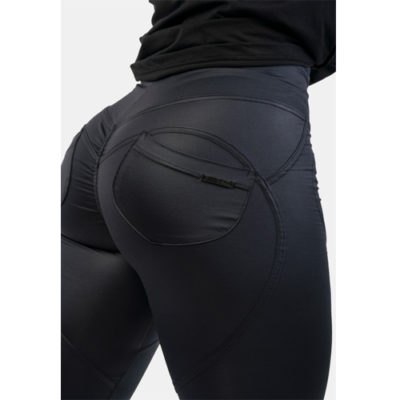 HIGH WAIST GLOSSY LOOK BUBBLE BUTT PANTS 5