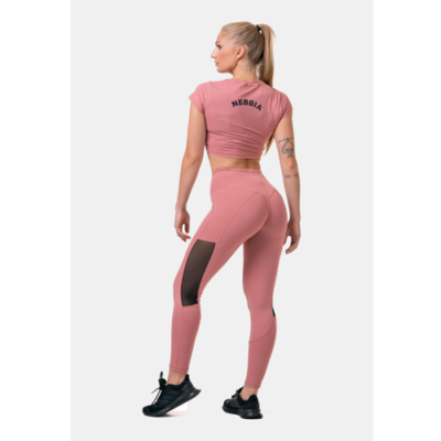 HIGH WAIST & MESH LEGGINGS PINK 3