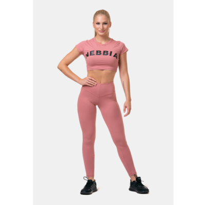 HIGH WAIST & MESH LEGGINGS PINK 4