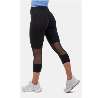 HIGH-WAIST ¾ LENGTH SPORTY LEGGINGS BLACK 1